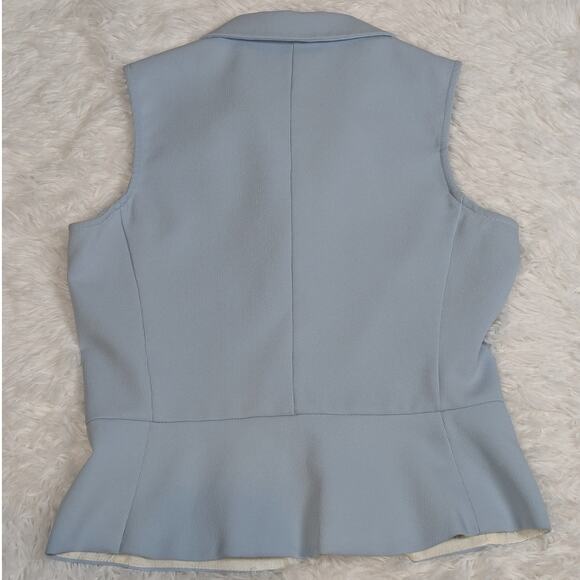 90s Mystic Collared Button Front Vest Peplum Waist Light Blue Size Large - Picture 3 of 8